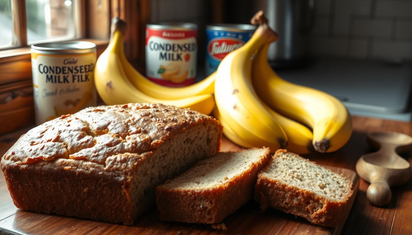 3 ingredient banana bread with condensed milk