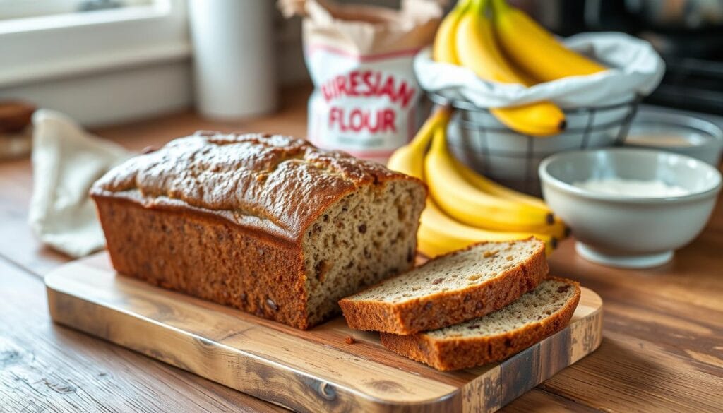 3 ingredient banana bread with flour