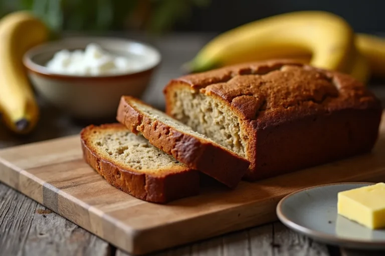 healthy banana bread with yogurt