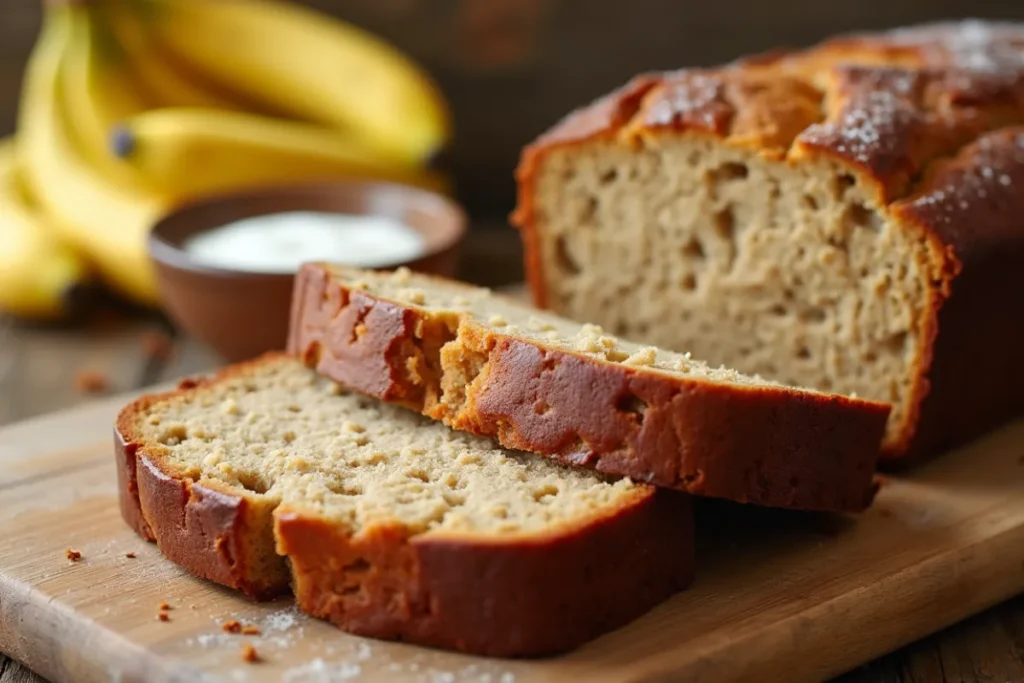 moist banana bread with yogurt