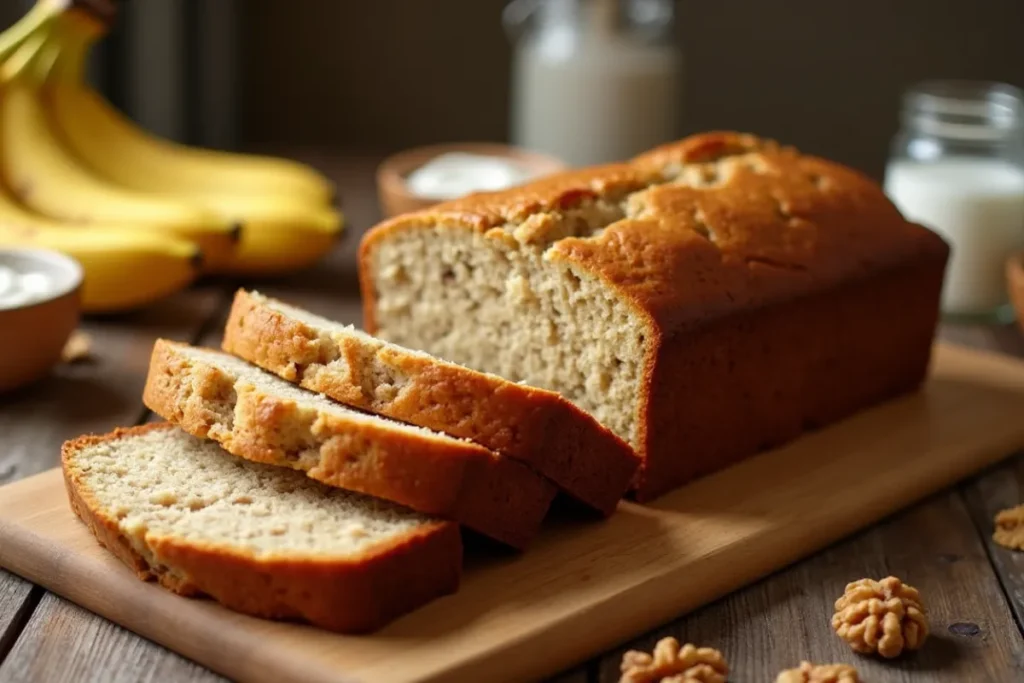 healthy banana bread with yogurt