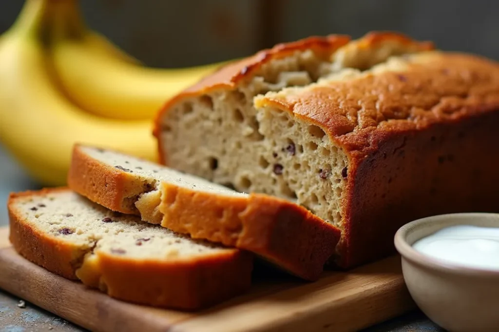 moist banana bread with yogurt