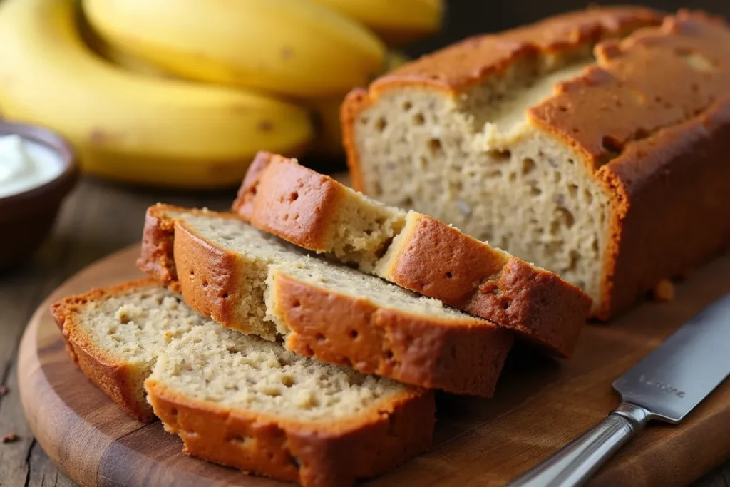 moist banana bread with yogurt